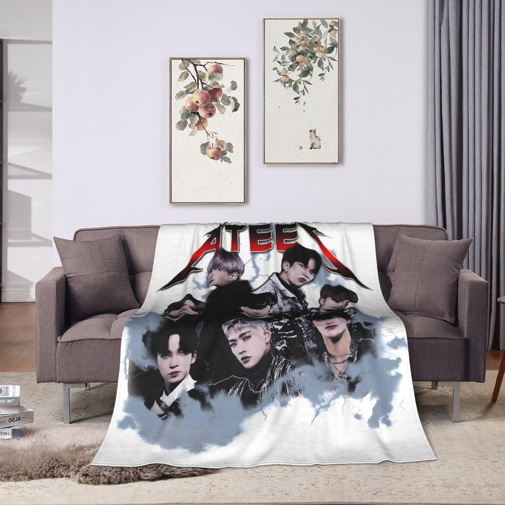 Корейский Kpop Ateez МИНГИ Плед Фланелевый Печатный Дышащий Супер Теплый Пледы для Дома Путешествий Постельное Белье Пледы
