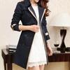 Women Trench Coat OL Commuter Style Double Breasted Color Matching Windbreaker Autumn Winter Long Overcoat Streetwear