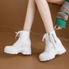 Fashion New 2024 Women Platform Ankle Boots Winter Chunky Sneakers Casual Vulcanized Shoes 10CM High Top Leather Short Boots Women Mujer