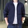 Men's Thick Fleece Jacket - Double-sided Stand Collar Cardigan for Spring, Autumn, and Winter Outdoor Use.