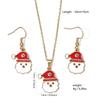 Набор рождественских серег и ожерелья из нержавеющей стали: Колокольчики, Снежинки, Санта, Елка, Леденец для Женщин