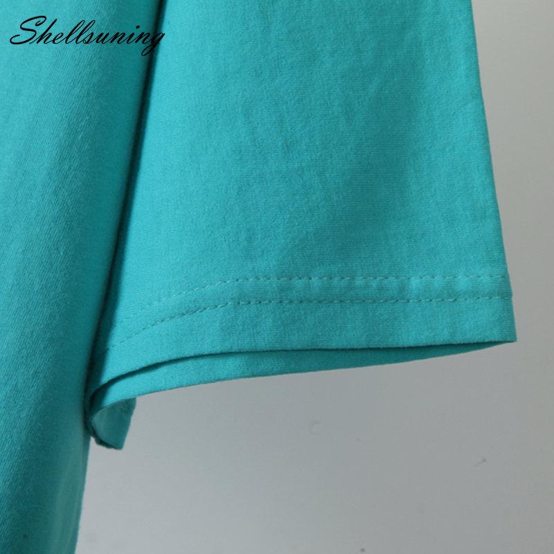 Shellsuning элегантная футболка с принтом персонажей, женские летние шикарные повседневные футболки, хлопковый джемпер, пуловер большого размера, женские топы