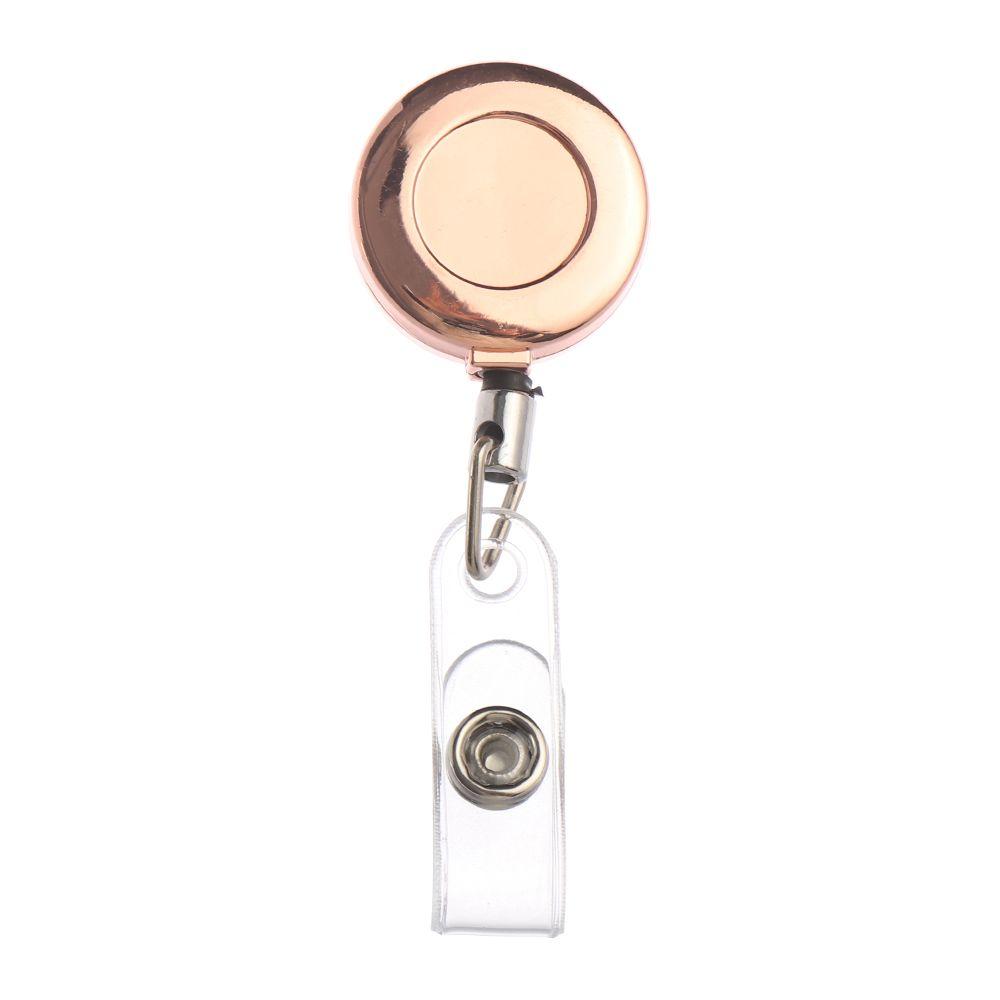 1pc Clip Metal ID Name Card Stationery Retractable Key Ring Lanyards Badge Holder
