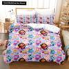Комплект постельного белья Gabbys Dollhouse Single Twin Full Queen King Size Bed Set Adult Kids Bedroom Duvet Cover Sets 3D Anime Bed Sheet Set