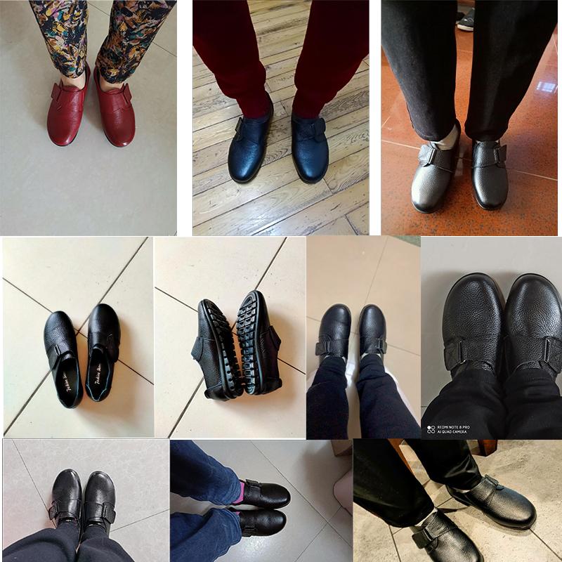 Брендовые кроссовки женские для кормления грудью женские удобные туфли на плоской подошве для здоровья и работы нескользящие туфли на танкетке кожаные мокасины черные туфли Many Jane