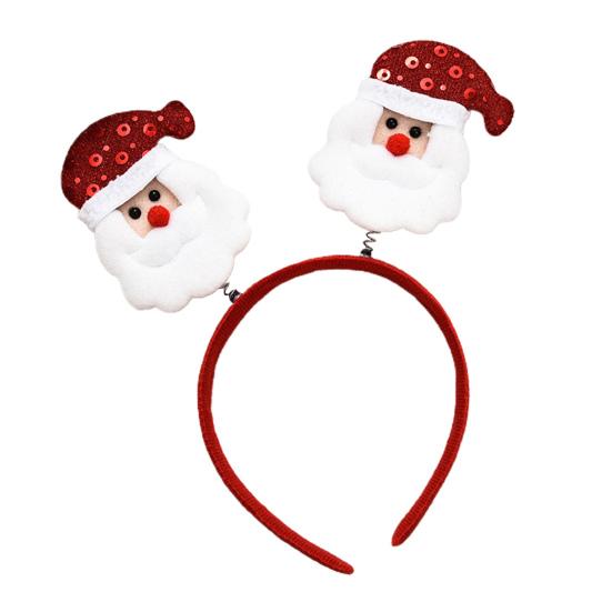 Обруч для волос Декор с рогами Эластичный головной убор Декор с рогами Санта-Клауса Обруч для волос Аксессуары для волос