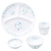 OGISO Sarasa Blue Reinforced Porcelain Dishware Set and Microwave Sarasa Blue Medium 4-Piece (Dishwasher Safe) SET-0062