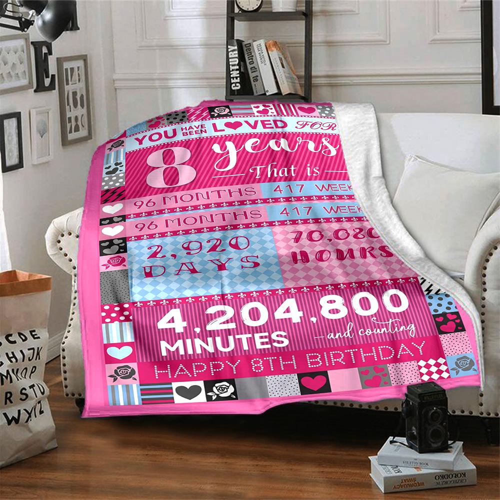 8Th Anniversary Countdown Throw Blanket Comfortable ure Throw For Sofa Couch Office Bed Picnics Four Seasons Multipurpose Warmthful Y20