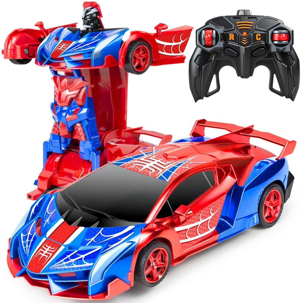 Transformable Robot Police Stunt Transforms Into a Equipped with Remote RC Model Christmas Gift Car, Car, Car, Robot, LEDs, 360-Degree Rotation,