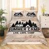 Happy Camping Одеяло Покрывало King, Летнее Постельное белье для мальчиков-подростков, Семья, Пляжный Отдых Стиль Пододеяльник Комплект