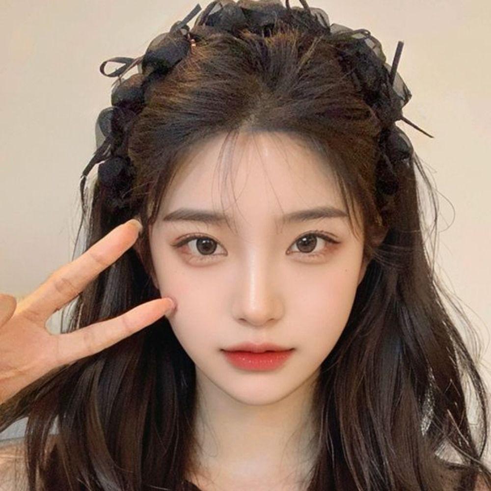 Плиссированная женская повязка на голову Нескользящий высокий верх Головной убор Элегантный бант Плетеная повязка на голову Аксессуары для волос