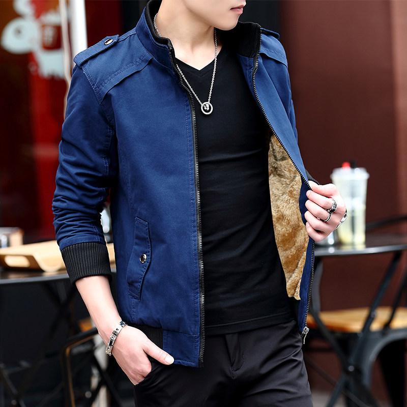 Spring And Autumn New Men'S Youth Washed Jacket, Korean Version Of Slim-Fit Pure Cotton Casual Outerwear Trend