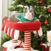 Christmas Train Cat Tree & Heated Bed - All-Season Cozy Sleeper and Playhouse for Cats