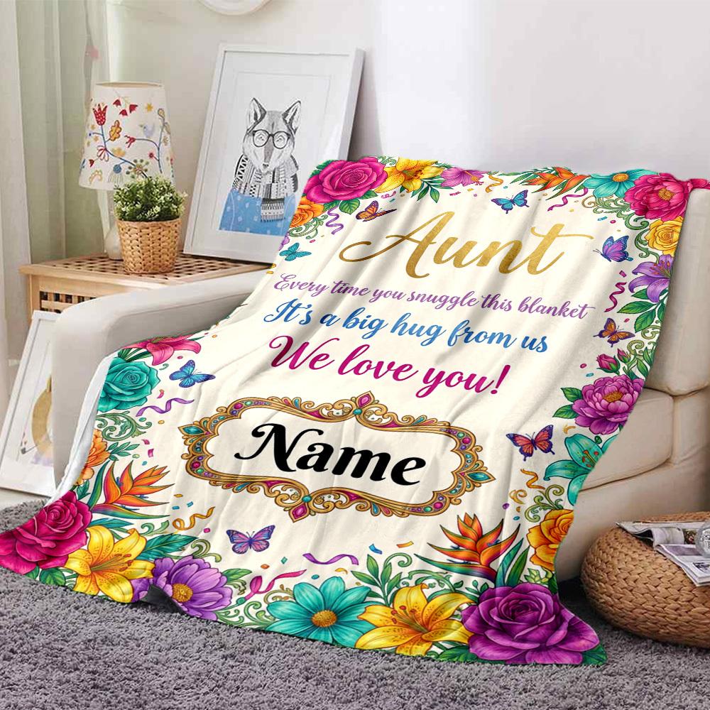 Aunt'S Love Blanket Personalized Name Blankets Soft And Comfortable Against The Skin Naps And The Office A Wonderful Gift For Friends Family And Loved