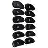 12pcs PU Leather Black Golf Club Head Cover Iron Head Cover Protector Set