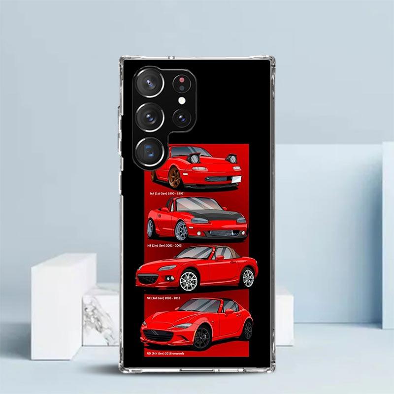 JDM Машина MX5 Милый Мягкий Чехол для Samsung Galaxy S25 Edge S26 S24 S23 Ultra Чехол для Телефона S22 S21 Plus S20 FE Чехол с Рисунком Gal