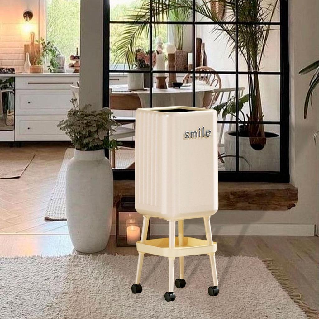 Современная большая мусорная корзина на колесиках без крышки для офиса, кухни, ресторана, ванной комнаты.