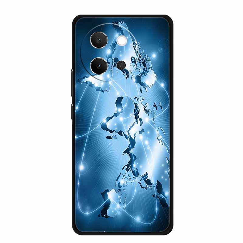 Чехол для Vivo V40 Lite V40lite V 40 Lite Модный Черный Силиконовый Мягкий Задний Чехол-Крышка Для Vivo V30e 5G Чехол для Телефона V 30 e Funda