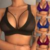 Women's Fashion Sexy Underwear Mesh Panel BacklessTank Top Sexy Lingerie Women Bras Bandage Bralette Hollow Strappy Push Up Bra