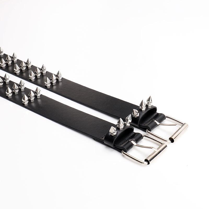 Европейские и американские готические ремни для мужчин и женщин, панк трехрядные ремни с заостренными бусинами и заклепками, универсальные джинсовые ремни