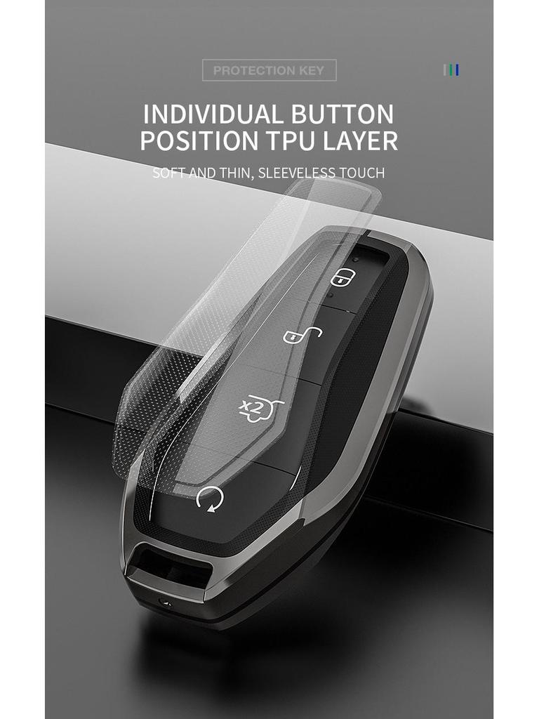 Compatible Key Case for 21 BYD Models: Tang, Song, Yuan, Qin Plus DMI, EV Car Key Shell with Buckle