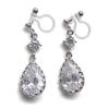 Earrings for Cubic Miyabi Grace Women, Non-pierced Earrings, Popular, Zirconia, Mature, Elegant, Formal, Painless, Dangling, Teardrop, Crystal,