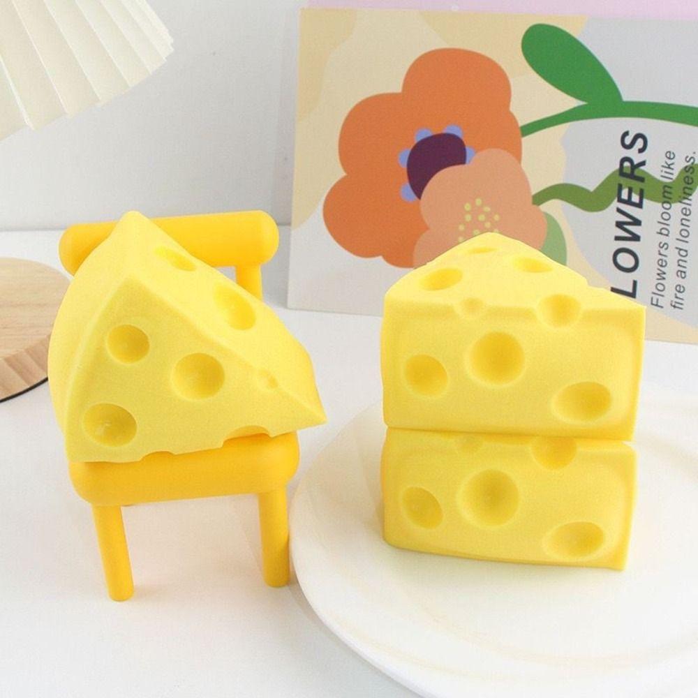 Sensory Toys Slow Rebound Stress Relief Toys Flexible Material Cheese Squeeze Toy Vent Toys Party
