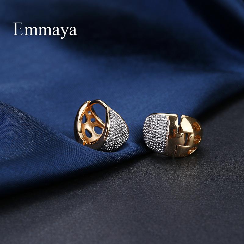 Emmaya Elegance Unique Charm Two Tone Originality Jewelry Earrings For Woman Trendy Wedding Party Gift