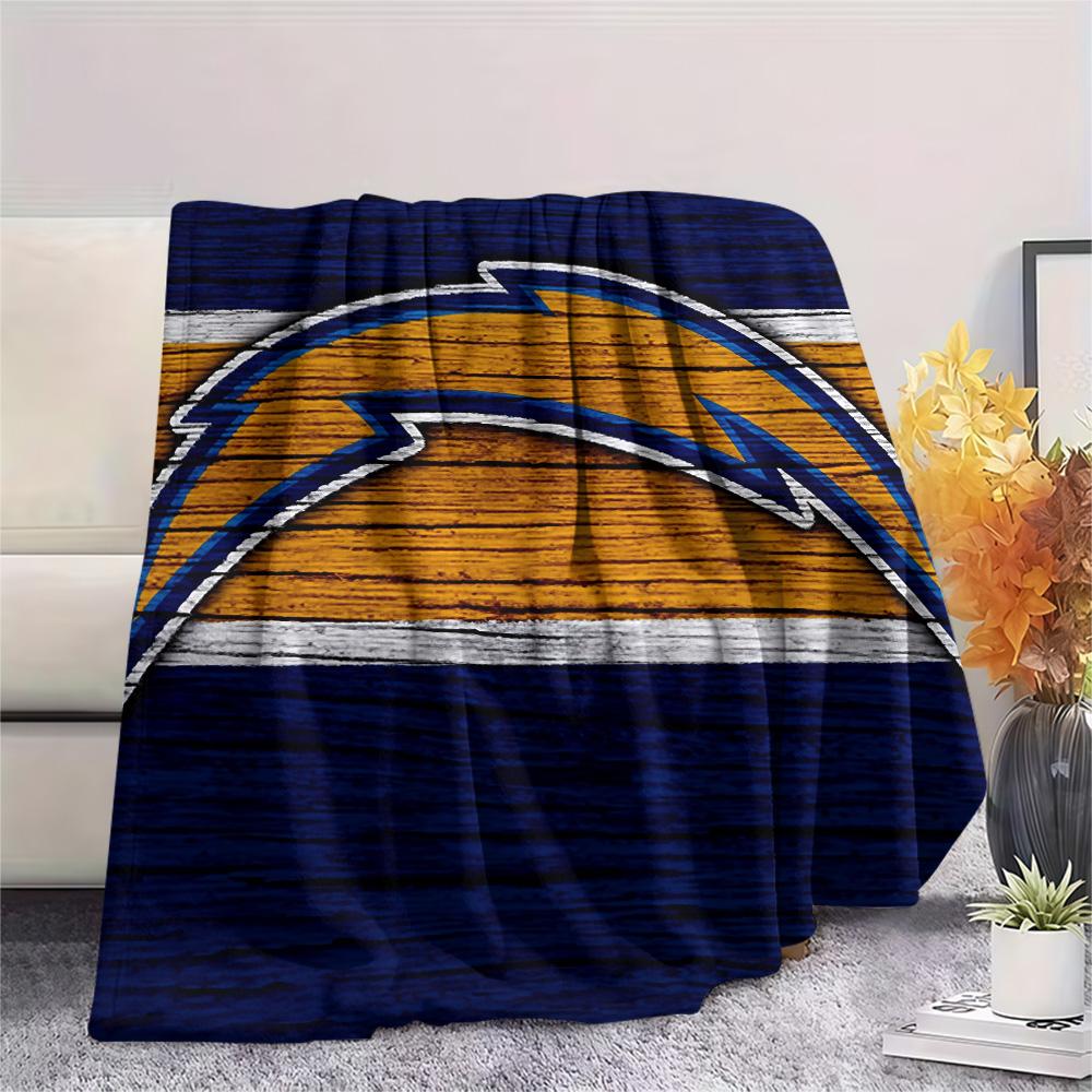 Los Angeles Chargers Print Flannel Blanket, High quality Comfortable for All Seasons, Home Decor, Warmth and Comfort