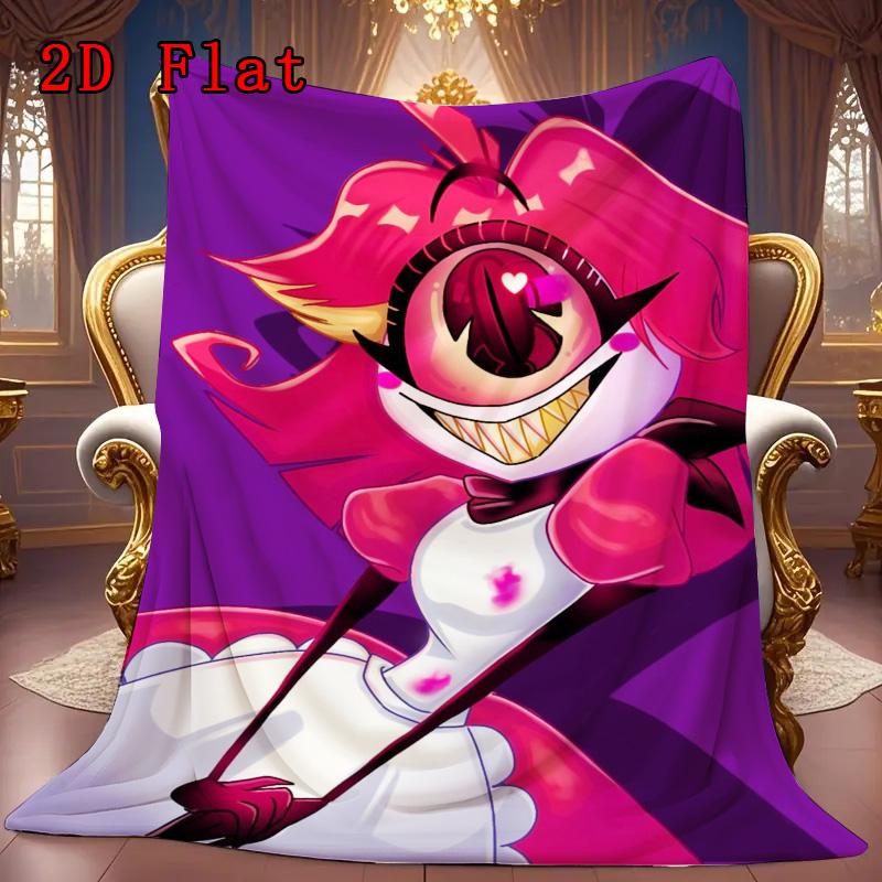 Hazbin Hotel 2D Flat Pattern Flannel Blanket High quality All Seasons Warmth and Comfort Perfect for Christmas Gifts.MMT0918371