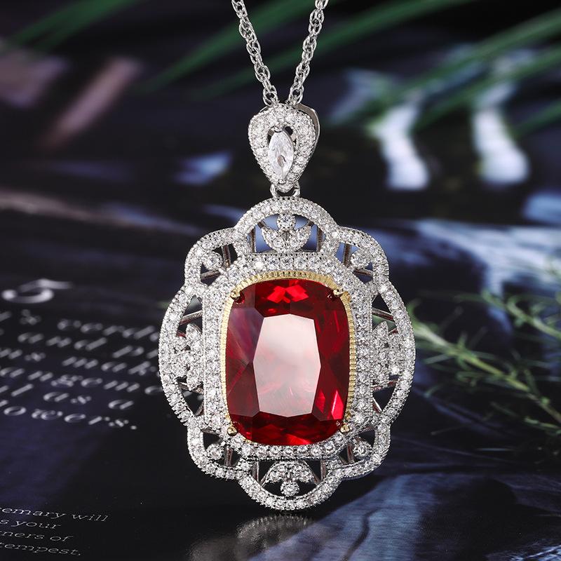 Ювелирные изделия Медное основание Позолоченная Имитация корунда Толстый Прямоугольный Темперамент Старший Подвеска 15 * 20