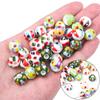2Pcs Handmade Round Dot Ceramic Beads Charm Porcelain Loose Spacer Beads for DIY Jewelry Craft Making Accessories