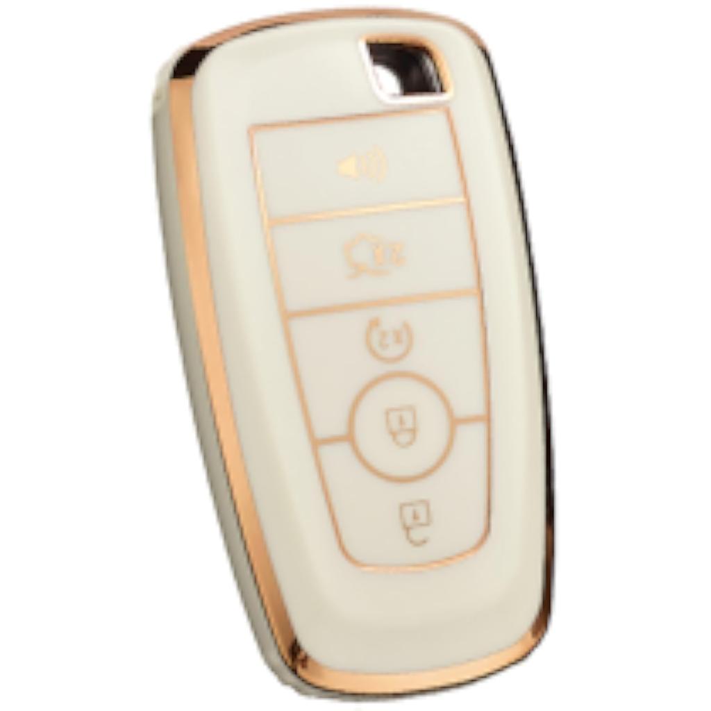 Для чехла на брелок Ford с цепочкой для ключей, мягкий чехол из ТПУ премиум-класса с полной защитой для ключа Ford Fusion Mustang, защитный чехол для дистанционного ключа Lincoln Smart