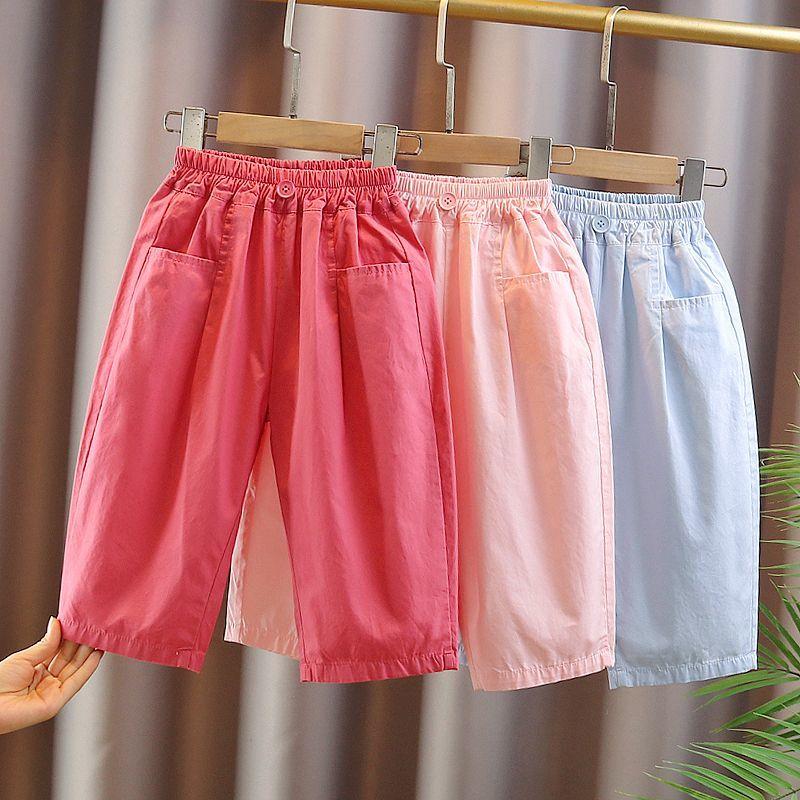 New Mosquito Proof Pants for Girls Summer Outerwear Cotton Casual Straight Leg Pants Children's Sports Loose Thin Pants