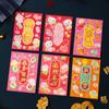 6 Pcs Cute 2025 Red Envelope Bag Cartooon New Year Red Packet Creative Lucky Red Pocket Weeding