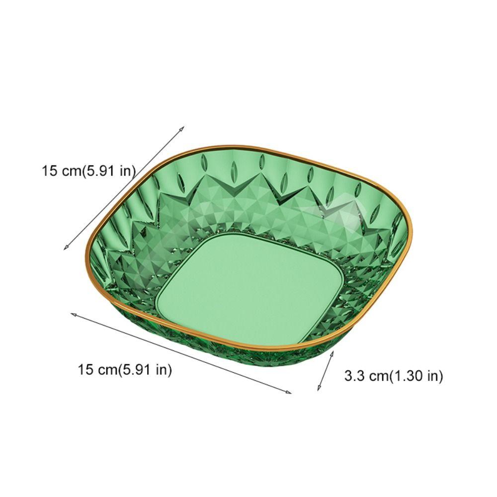 5PCS Golden Trim Snack Plate Square Dining Table Waste Dish Multi-functional Appetizer Plate Fruit