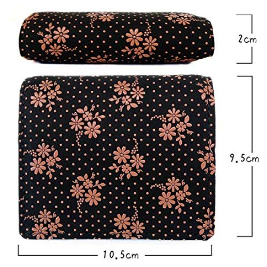 Inden bifold bill compartment box type coin black background x pink cosmos pattern [Indenya] wallet, H, purse, deerskin, lacquer, 2204-51-175