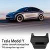 Ящик для хранения в задней центральной консоли для Tesla Model Y 2024 2024, органайзер из термопластичного эластомера с крышкой, мусорное ведро под сиденьем, автомобильный органайзер