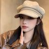 Новая восьмиклинная шляпа с козырьком из искусственной кожи женская ретро лицо шляпа газетчика художника с большим обхватом головы берет