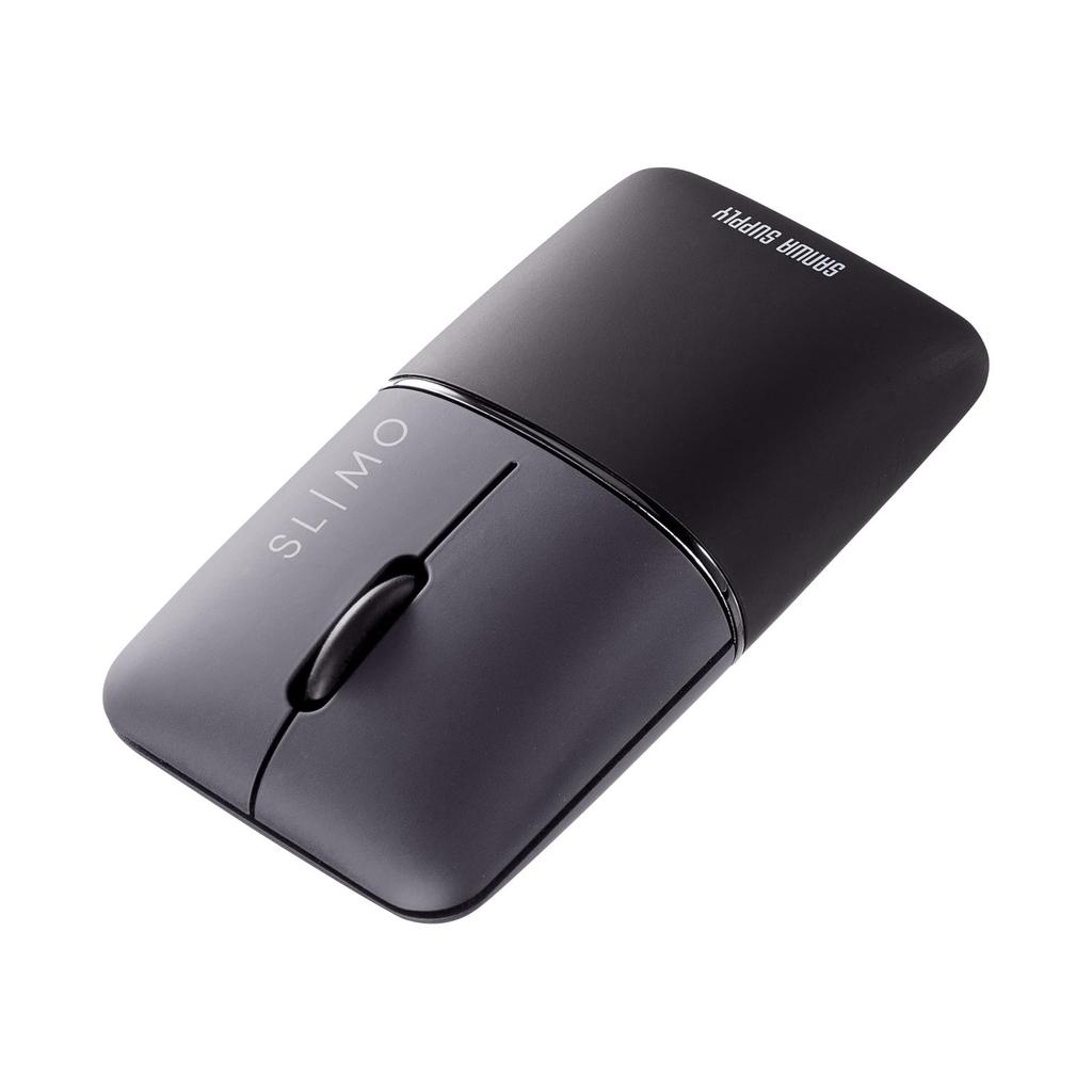 Sanwa Supply Silent Bluetooth Blue LED Mouse SLIMO (Перезаряжаемый/Черный) MA-BBS310BK