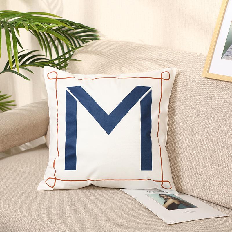 Letter Pillow, Simulated Silk Pillowcase, Sample Room, Sofa, Living Room Pillowcase, Office Lumbar Pillow, Modern and Simple