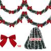 2/4/6/10M Christmas Tinsel Ribbons with Bow Green Cane Ribbon Garland Xmas Tree Hanging Pendent DIY Wreath Party Home Decor 7