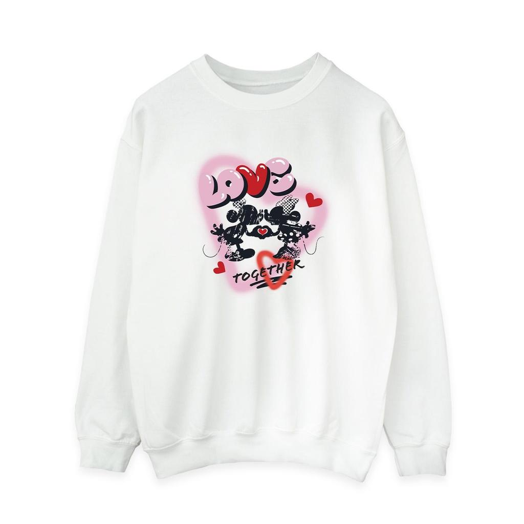 Disney Womens/Ladies Love Together Mickey & Minnie Mouse Sweatshirt