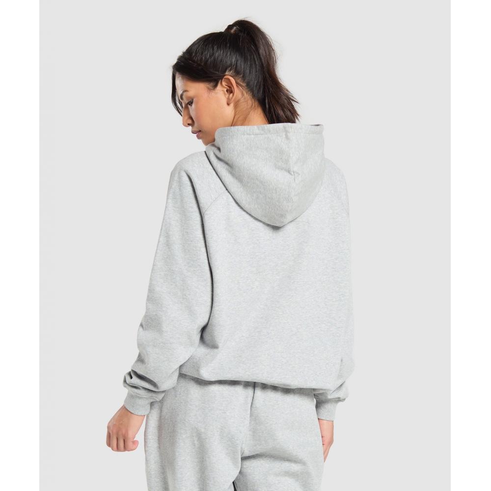 Gymshark Collegiate Lifestyle Hoodie Light Grey Core Marl B2c1c Gbcn