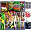 Bass Fishing Lure Including a Variety of Hard and Soft Jig and with Storage Case and 2 Boxes of Fishing Hooks for Beginners 275-Piece Set, Worms,