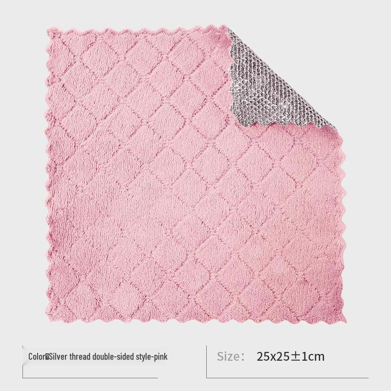 Двусторонняя салфетка для посуды из серебряной нити: Антипригарное масло, мочалка из стальной ваты для уборки кухни