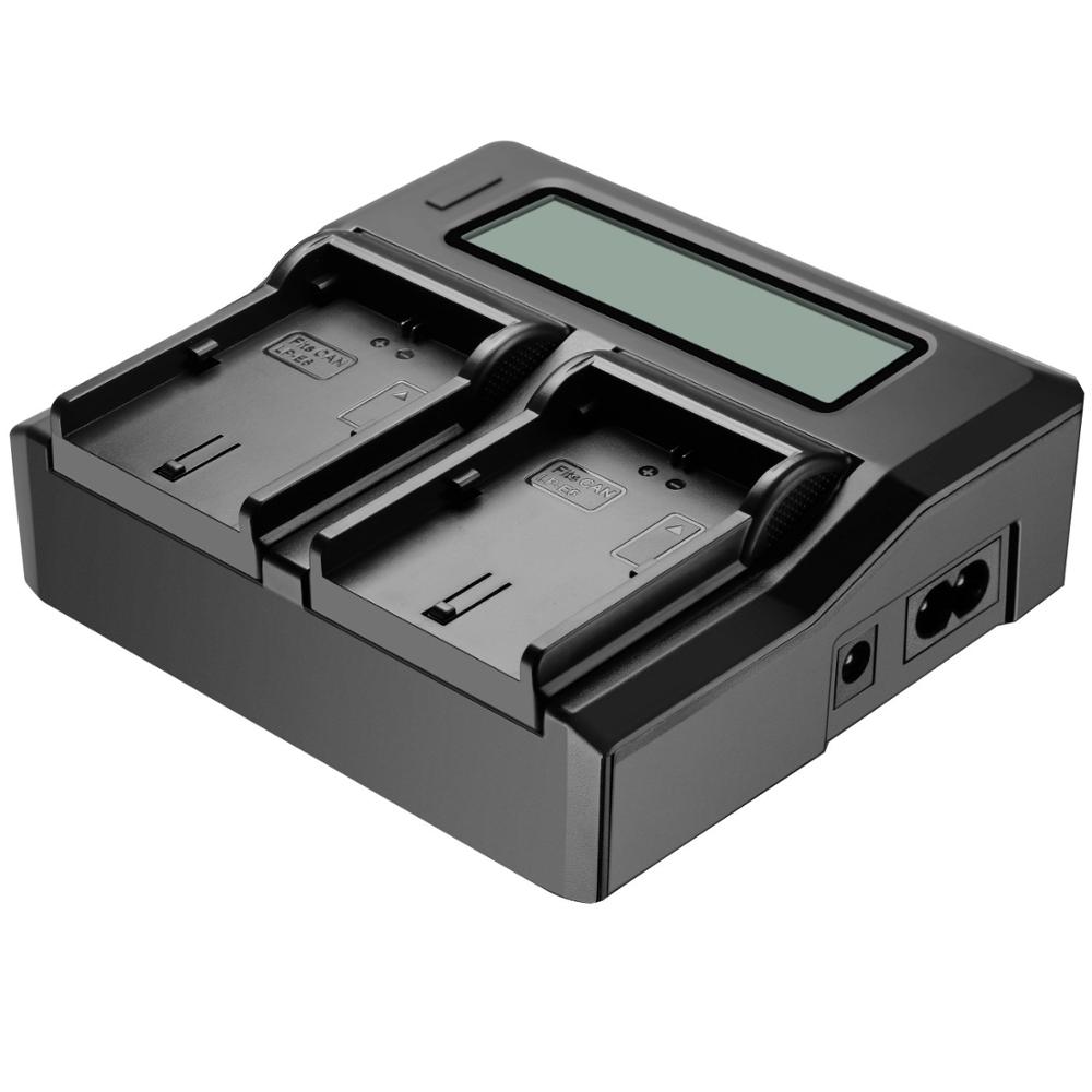 Зарядное устройство на 2 аккумулятора LP-E6NH LP-E6N LP-E6 для Canon EOS 5DS 5D 6D 6D II 7D 7D-II 7D Mark II EOS 90D 80D 70D 60D R7 R5 R6