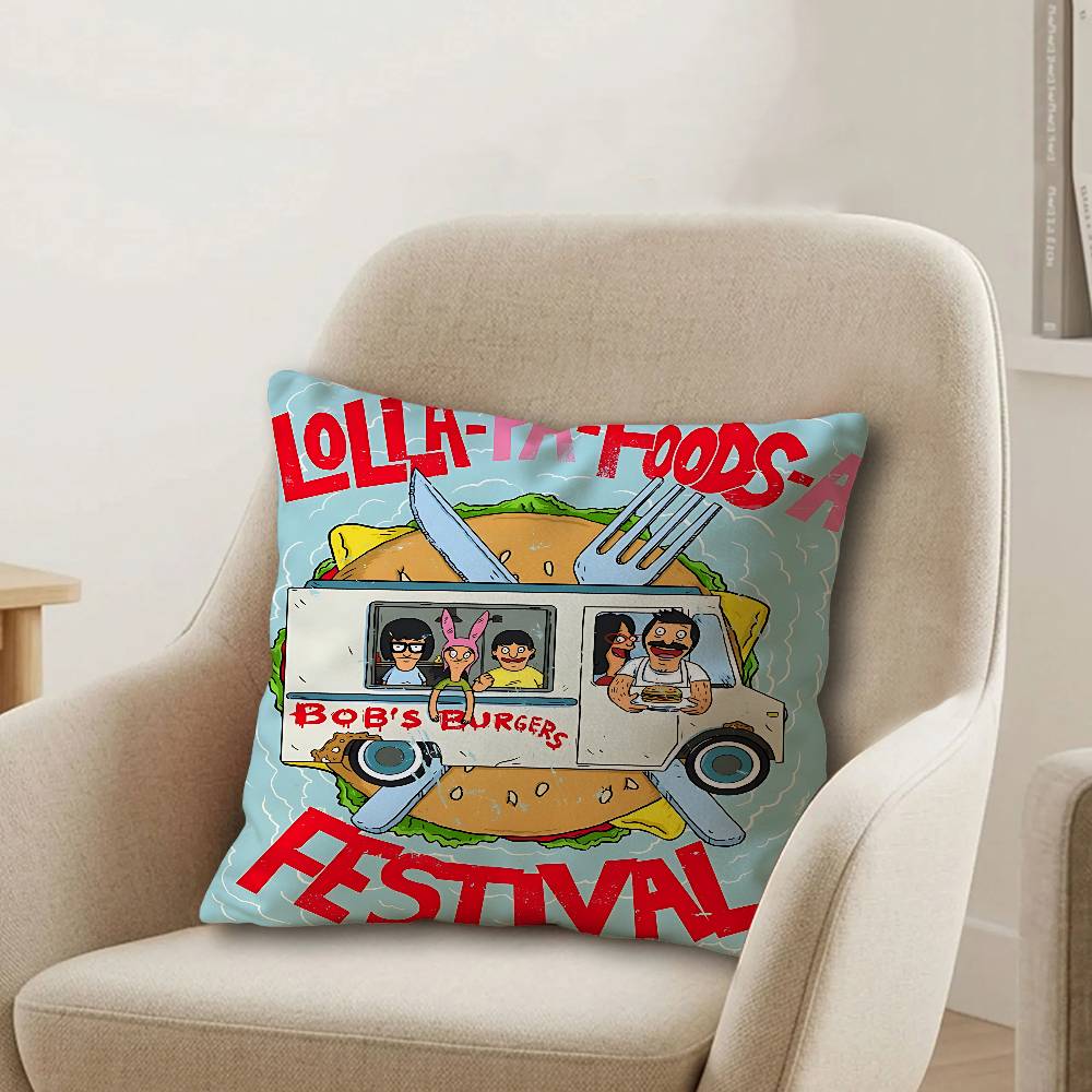 Cartoon BBobs Anime BurgersES Pillow Gift Home Office Decoration Bedroom Sofa Car Cushion Cover case x