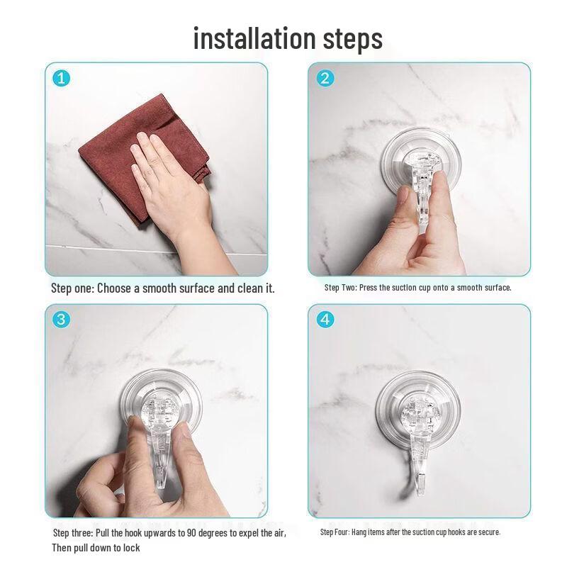 Transparent Glass Suction Cup Hook