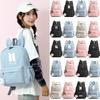 Bunny Kpop Bts Rabbit Ears Backpack Girls School Bags V With Piggy Pendant Plush